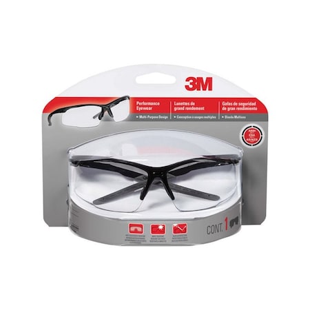 Scotch Safety Glasses, Anti-fog, Clear Lens, Black Frame 47070H1-DC